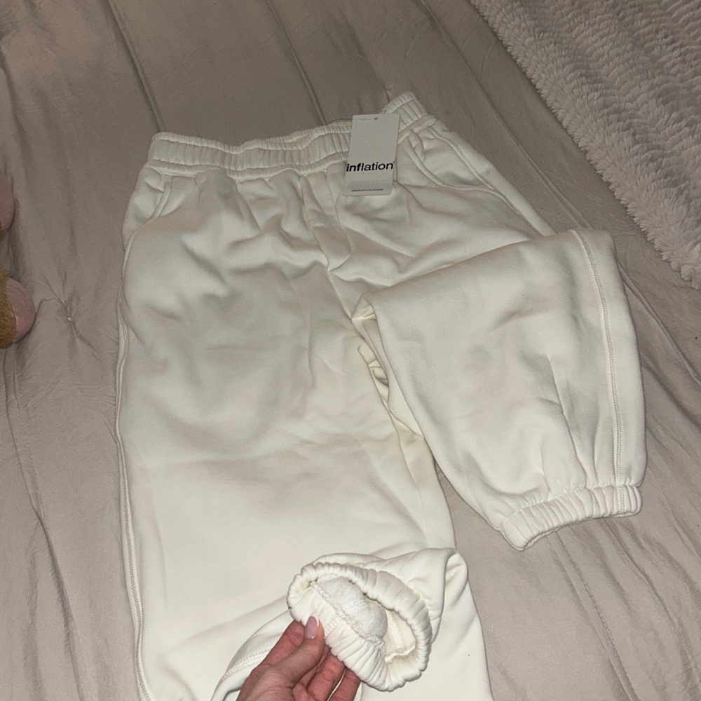 Inflation, sweatpants, size small, cream colored